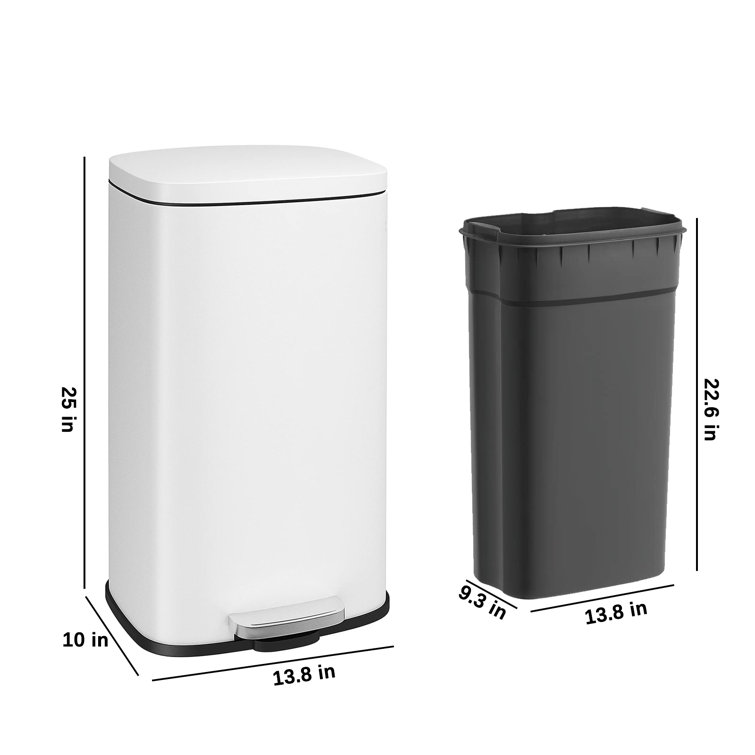 NIHAISHI Steel Step On Trash Can ( 8 Gallons ) Wayfair Canada